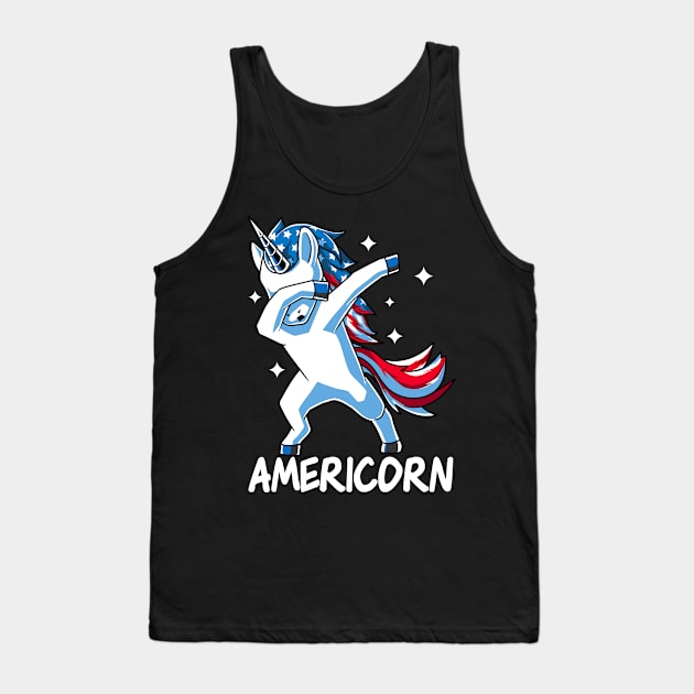 Unicorn Veterans - Dabbing Americorn Veterans Gift Tank Top by clickbong12